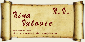 Nina Vulović vizit kartica